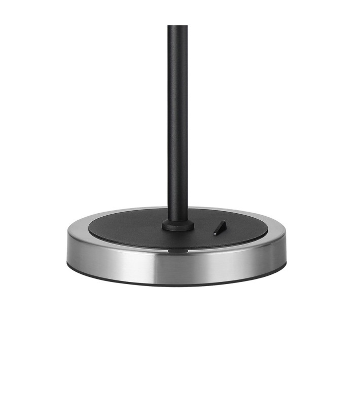 Worcester Swing Arm Table Lamp 1 Light E14 Satin Nickel/Satin Black/Clear Twisted Cylinder Glass-6