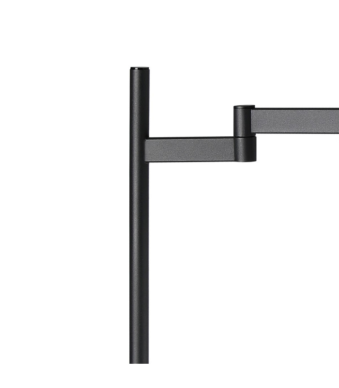 Worcester Swing Arm Table Lamp 1 Light E14 Satin Nickel/Satin Black/Smoke Twisted Cylinder Glass-5