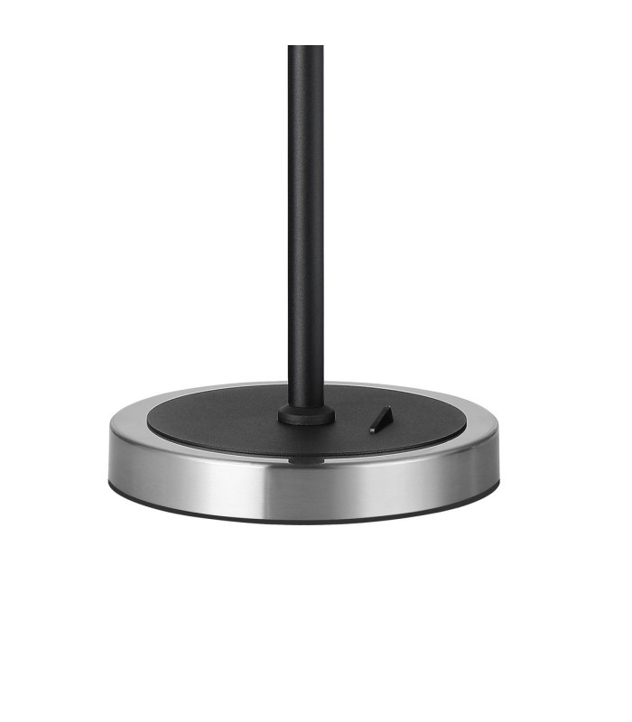 Worcester Swing Arm Table Lamp 1 Light E14 Satin Nickel/Satin Black/Smoke Twisted Cylinder Glass-6