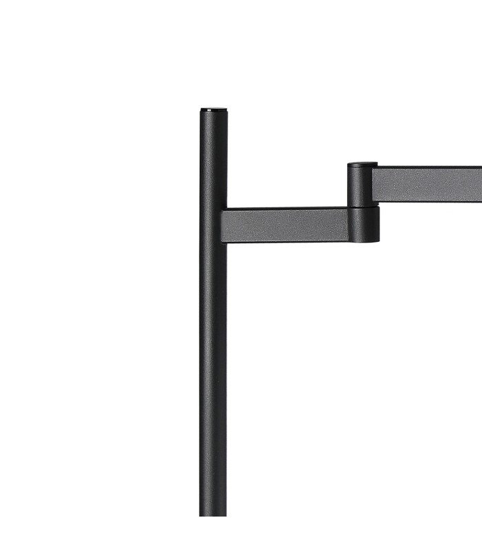 Worcester Swing Arm Table Lamp 1 Light E14 Satin Nickel/Satin Black/Amber Uniform Dimple Cylinder Glass-5