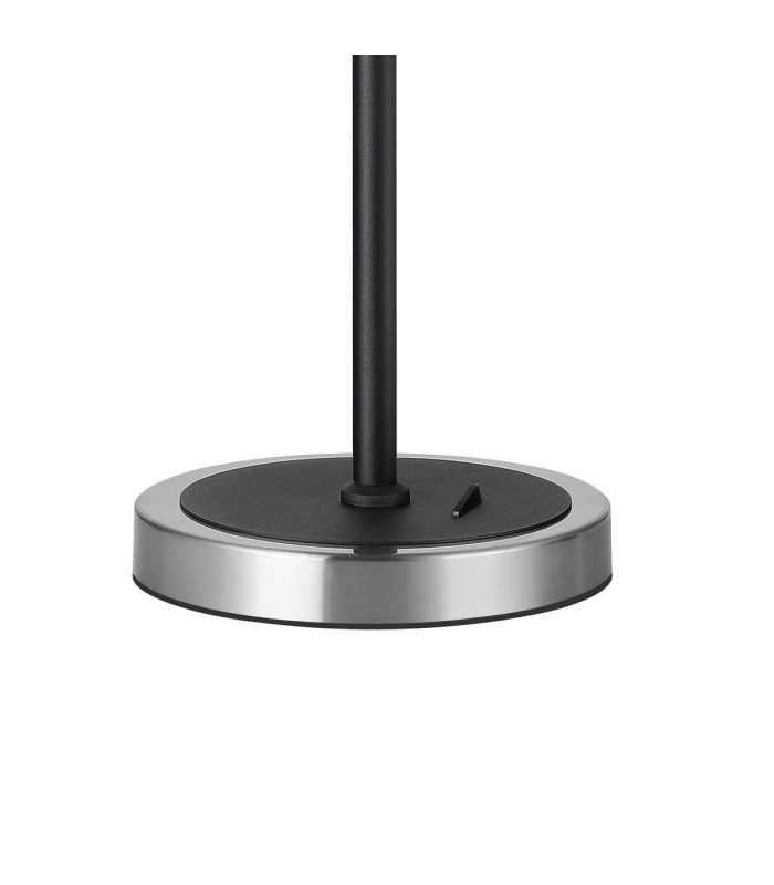 Worcester Swing Arm Table Lamp 1 Light E14 Satin Nickel/Satin Black/Amber Uniform Dimple Cylinder Glass-6