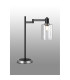 Worcester Swing Arm Table Lamp 1 Light E14 Satin Nickel/Satin Black/Clear Uniform Dimple Cylinder Glass-3