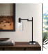 Worcester Swing Arm Table Lamp 1 Light E14 Satin Nickel/Satin Black/Clear Uniform Dimple Cylinder Glass-4