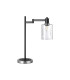 Worcester Swing Arm Table Lamp 1 Light E14 Satin Nickel/Satin Black/Clear Uniform Dimple Cylinder Glass-5