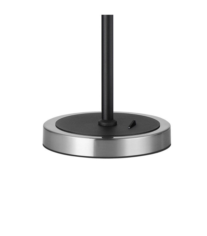 Worcester Swing Arm Table Lamp 1 Light E14 Satin Nickel/Satin Black/Clear Uniform Dimple Cylinder Glass-7