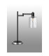 Worcester Swing Arm Table Lamp 1 Light E14 Satin Nickel/Satin Black/Clear Uniform Dimple Cylinder Glass-10