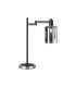 Worcester Swing Arm Table Lamp 1 Light E14 Satin Nickel/Satin Black/Smoke Uniform Dimple Cylinder Glass-1
