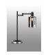 Worcester Swing Arm Table Lamp 1 Light E14 Satin Nickel/Satin Black/Smoke Uniform Dimple Cylinder Glass-3
