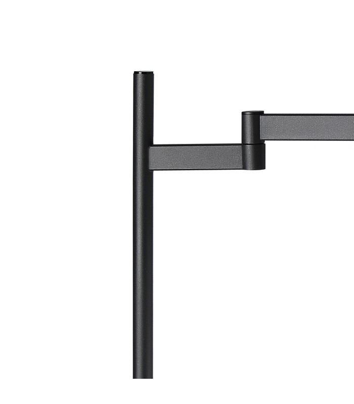 Worcester Swing Arm Table Lamp 1 Light E14 Satin Nickel/Satin Black/Smoke Uniform Dimple Cylinder Glass-5