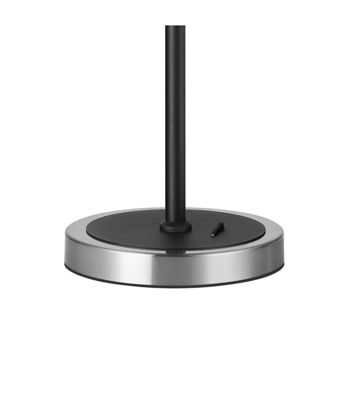 Worcester Swing Arm Table Lamp 1 Light E14 Satin Nickel/Satin Black/Smoke Uniform Dimple Cylinder Glass-6