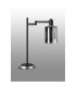 Worcester Swing Arm Table Lamp 1 Light E14 Satin Nickel/Satin Black/Smoke Uniform Dimple Cylinder Glass-9