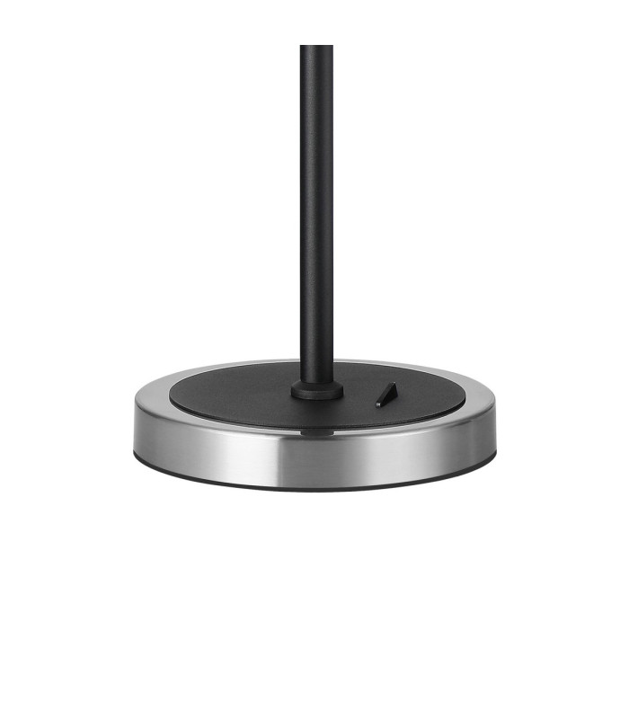 Worcester Swing Arm Table Lamp 1 Light E14 Satin Nickel/Satin Black/Amber Fade Wine Glass Glass-6