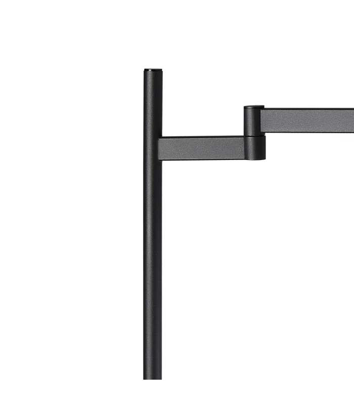 Worcester Swing Arm Table Lamp 1 Light E14 Satin Nickel/Satin Black/Smoke Fade Wine Glass Glass-5