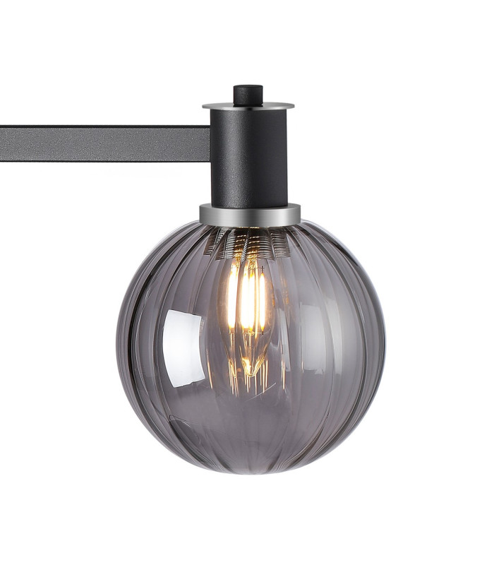 Worcester Swing Arm Table Lamp 1 Light E14 Satin Nickel/Satin Black/Smoke Plated Round Segment Glass-5