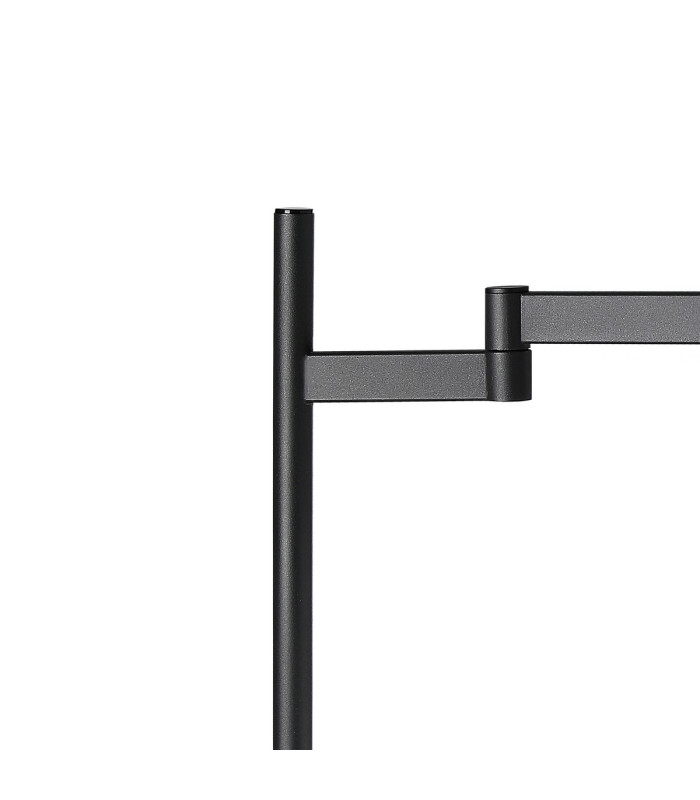 Worcester Swing Arm Table Lamp 1 Light E14 Satin Nickel/Satin Black/Smoke Plated Round Segment Glass-6