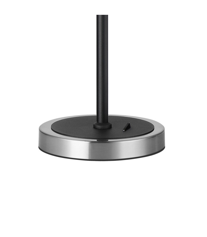 Worcester Swing Arm Table Lamp 1 Light E14 Satin Nickel/Satin Black/Smoke Plated Round Segment Glass-7