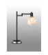 Worcester Swing Arm Table Lamp 1 Light E14 Satin Nickel/Satin Black/White Round Speckled Glass-3