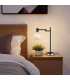 Worcester Swing Arm Table Lamp 1 Light E14 Satin Nickel/Satin Black/White Round Speckled Glass-4