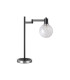 Worcester Swing Arm Table Lamp 1 Light E14 Satin Nickel/Satin Black/White Round Speckled Glass-5