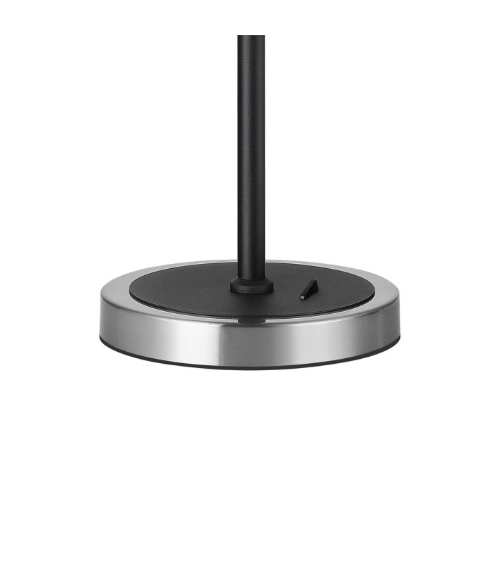 Worcester Swing Arm Table Lamp 1 Light E14 Satin Nickel/Satin Black/White Round Speckled Glass-8