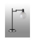 Worcester Swing Arm Table Lamp 1 Light E14 Satin Nickel/Satin Black/White Round Speckled Glass-10