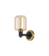 Worcester Wall Light 1 Light E14 Brass/Satin Black/Amber Striped Cylinder Glass-5