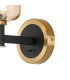Worcester Wall Light 1 Light E14 Brass/Satin Black/Amber Striped Cylinder Glass-8