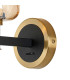 Worcester Wall Light 1 Light E14 Brass/Satin Black/Amber Twisted Cylinder Glass-6