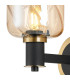 Worcester Wall Light 1 Light E14 Brass/Satin Black/Amber Twisted Cylinder Glass-7