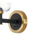 Worcester Wall Light 1 Light E14 Brass/Satin Black/Clear Twisted Cylinder Glass-7