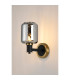 Worcester Wall Light 1 Light E14 Brass/Satin Black/Smoke Twisted Cylinder Glass-3