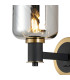 Worcester Wall Light 1 Light E14 Brass/Satin Black/Smoke Twisted Cylinder Glass-6