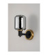 Worcester Wall Light 1 Light E14 Brass/Satin Black/Smoke Twisted Cylinder Glass-9