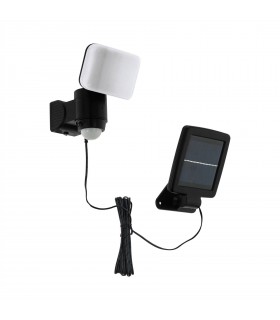 LED Outdoor Solar PIR Motion Sensor Wall Light Black IP44 - 1