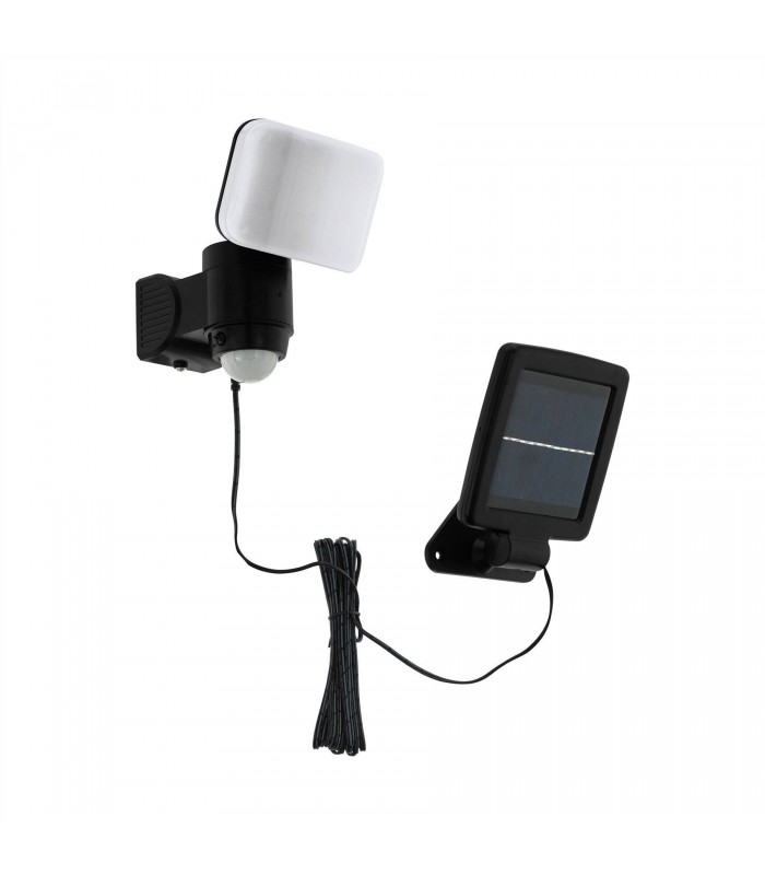 LED Outdoor Solar PIR Motion Sensor Wall Light Black IP44 - 1