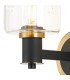 Worcester Wall Light 1 Light E14 Brass/Satin Black/Clear Uniform Dimple Cylinder Glass-6