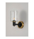 Worcester Wall Light 1 Light E14 Brass/Satin Black/Clear Uniform Dimple Cylinder Glass-9