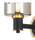 Worcester Wall Light 1 Light E14 Brass/Satin Black/Smoke Uniform Dimple Cylinder Glass-6