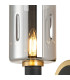 Worcester Wall Light 1 Light E14 Brass/Satin Black/Smoke Uniform Dimple Cylinder Glass-8
