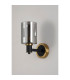 Worcester Wall Light 1 Light E14 Brass/Satin Black/Smoke Uniform Dimple Cylinder Glass-9