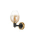 Worcester Wall Light 1 Light E14 Brass/Satin Black/Amber Fade Wine Glass Glass-5