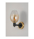 Worcester Wall Light 1 Light E14 Brass/Satin Black/Amber Fade Wine Glass Glass-9
