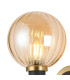 Worcester Wall Light 1 Light E14 Brass/Satin Black/Amber Plated Round Segment Glass-5