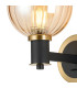 Worcester Wall Light 1 Light E14 Brass/Satin Black/Amber Plated Round Segment Glass-7