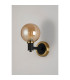 Worcester Wall Light 1 Light E14 Brass/Satin Black/Amber Plated Round Segment Glass-9