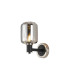 Worcester Wall Light 1 Light E14 Satin Nickel/Satin Black/Smoke Striped Cylinder Glass-1