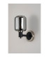 Worcester Wall Light 1 Light E14 Satin Nickel/Satin Black/Smoke Striped Cylinder Glass-9