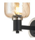 Worcester Wall Light 1 Light E14 Satin Nickel/Satin Black/Amber Twisted Cylinder Glass-5