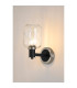 Worcester Wall Light 1 Light E14 Satin Nickel/Satin Black/Clear Twisted Cylinder Glass-3
