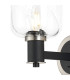 Worcester Wall Light 1 Light E14 Satin Nickel/Satin Black/Clear Twisted Cylinder Glass-7